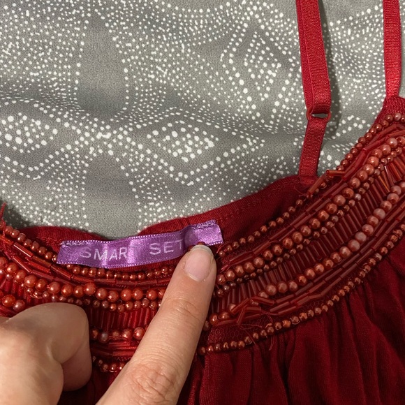 Smart Set red beaded tank - Picture 3 of 3